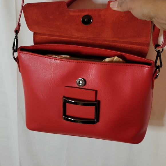 PERSAMAN red leather crossbody bag NWT - Picture 3 of 6